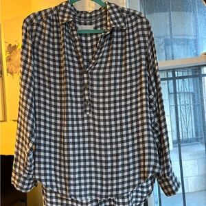 Grey and White Checkered Top